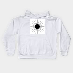 Black and white sun - monochromatic pattern for sophisticated vibes Kids Hoodie